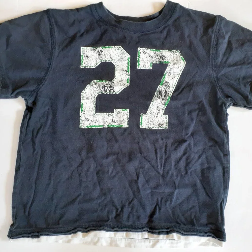 Gymboree Boys T-Shirt Navy Short Sleeve Number 27 Size 6